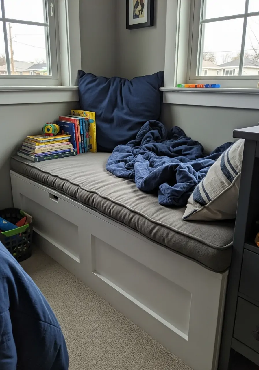 Window Seat With Storage - 50 Small boys bedroom ideas