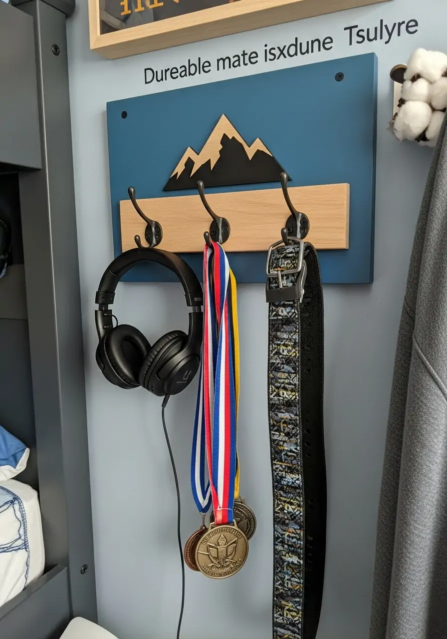 Wall Art With Storage Hooks - 50 Small boys bedroom ideas