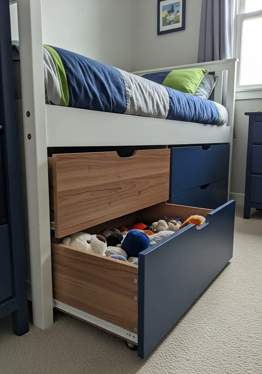 Under-Bed Storage Drawers - 50 Small boys bedroom ideas