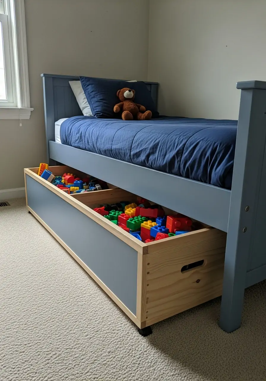 Slide-Away Toy Cabinet - 50 Small boys bedroom ideas