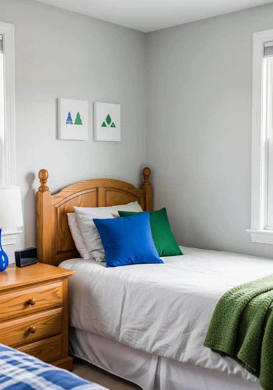 Neutral Base With Color Pops - 50 Small boys bedroom ideas