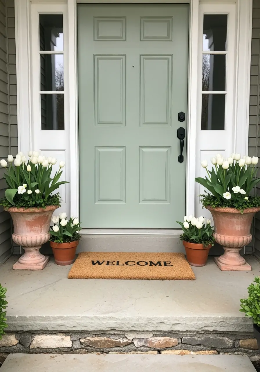 Colorful Front Door Accent - 50 Spring Front Porch Decor Ideas