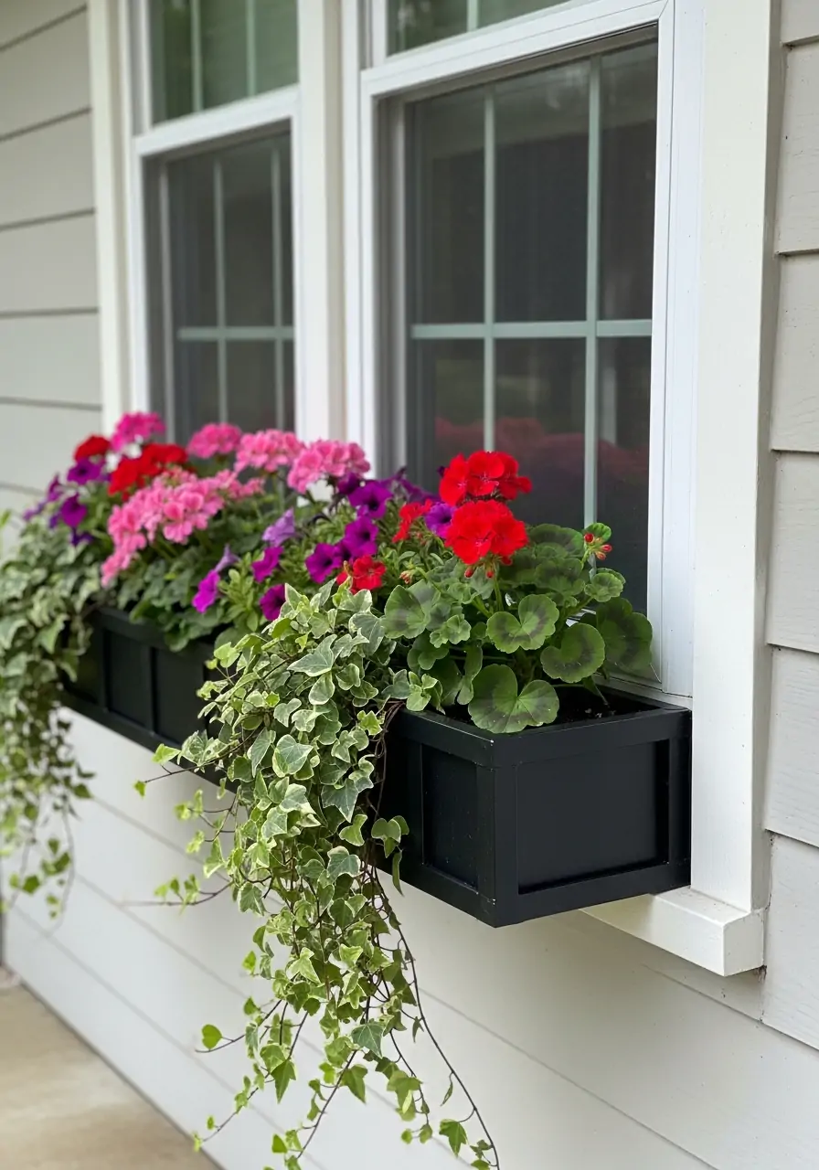 Floral Window Boxes - 50 Spring Front Porch Decor Ideas