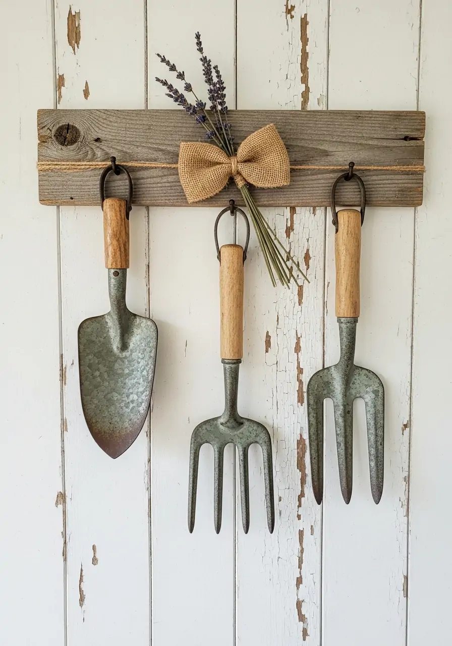 Garden Tool Wall Decor - 50 Spring Front Porch Decor Ideas
