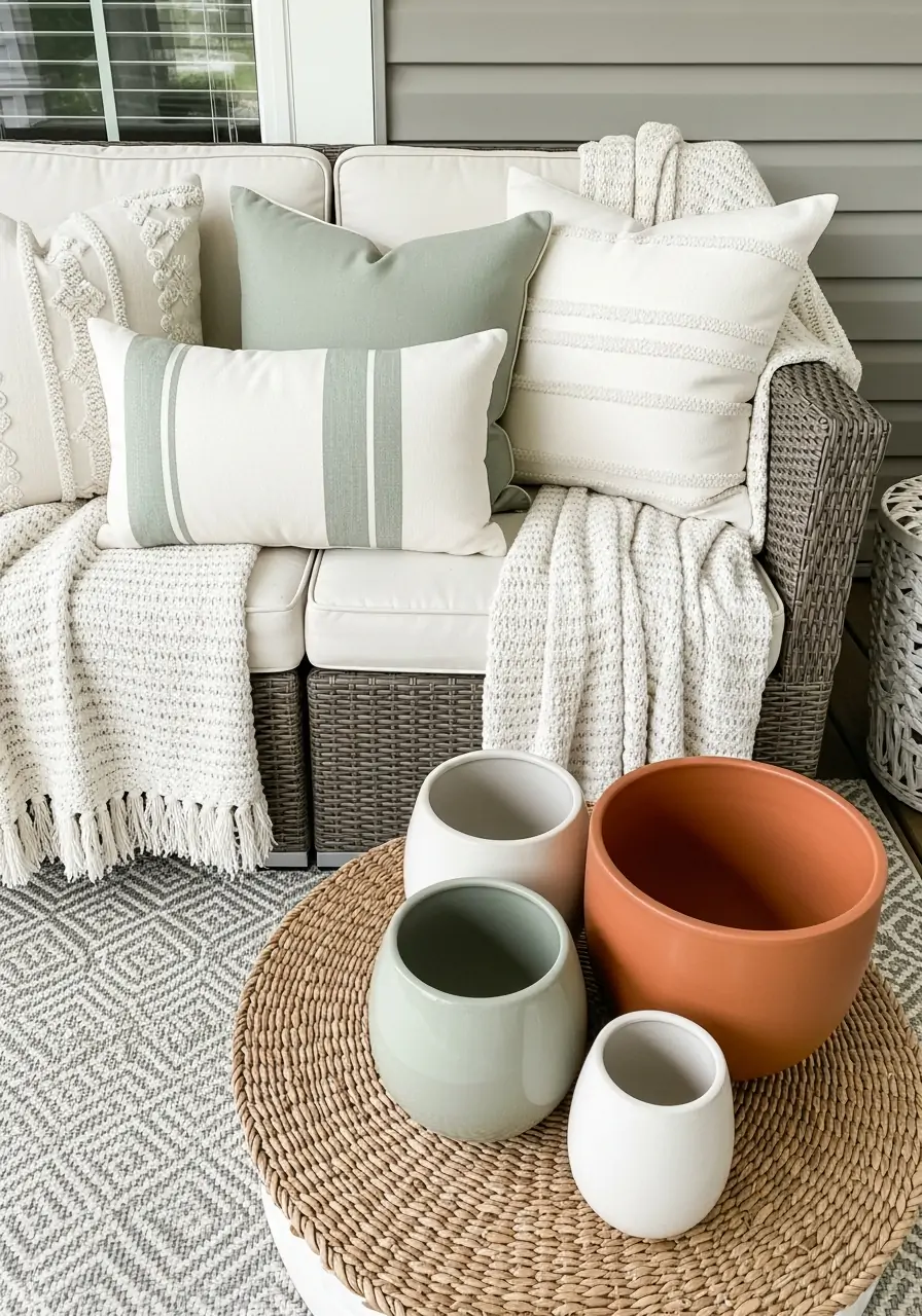 Coordinated Porch Accessories - 50 Spring Front Porch Decor Ideas
