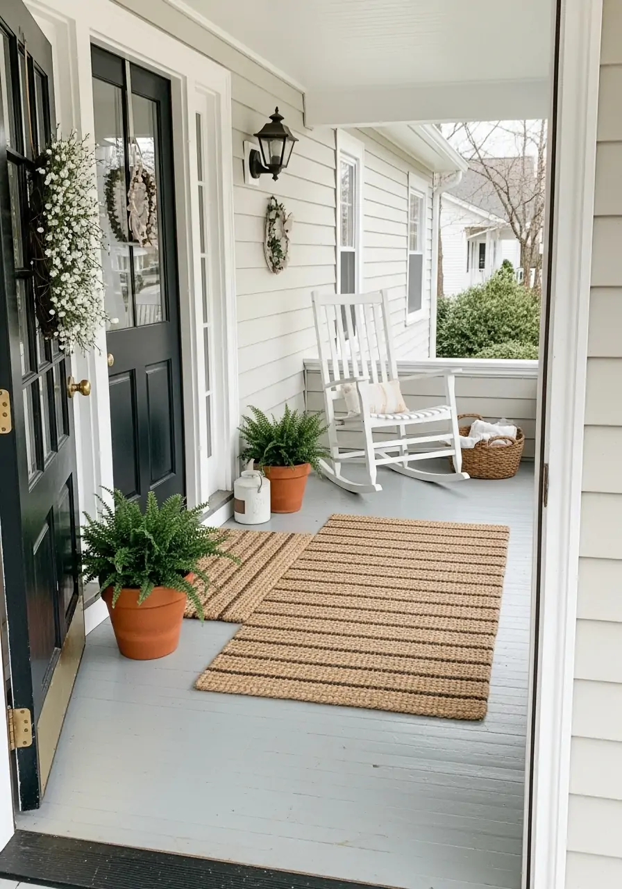 Clean and Decluttered Porch Base - 50 Spring Front Porch Decor Ideas