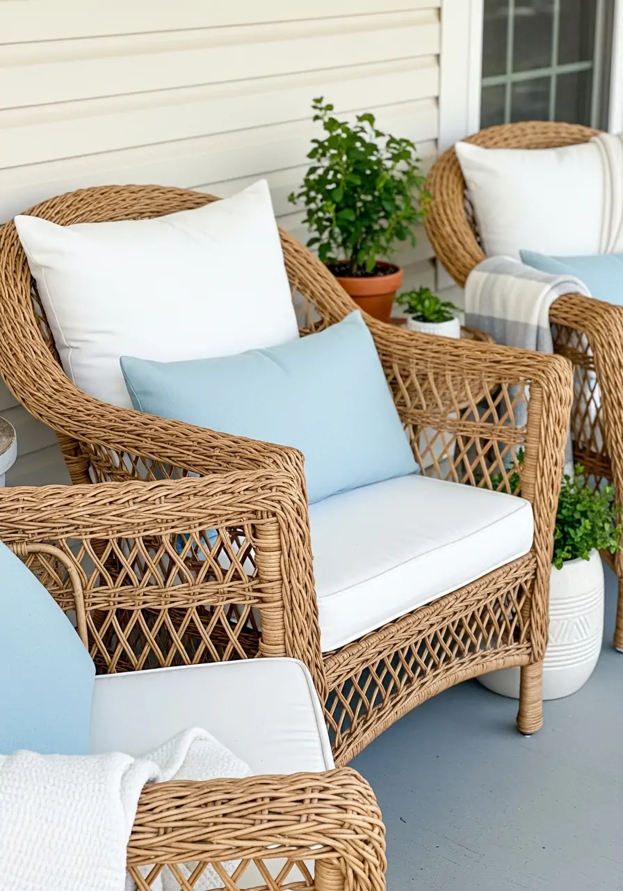 Wicker Porch Chairs - 50 Spring Front Porch Decor Ideas