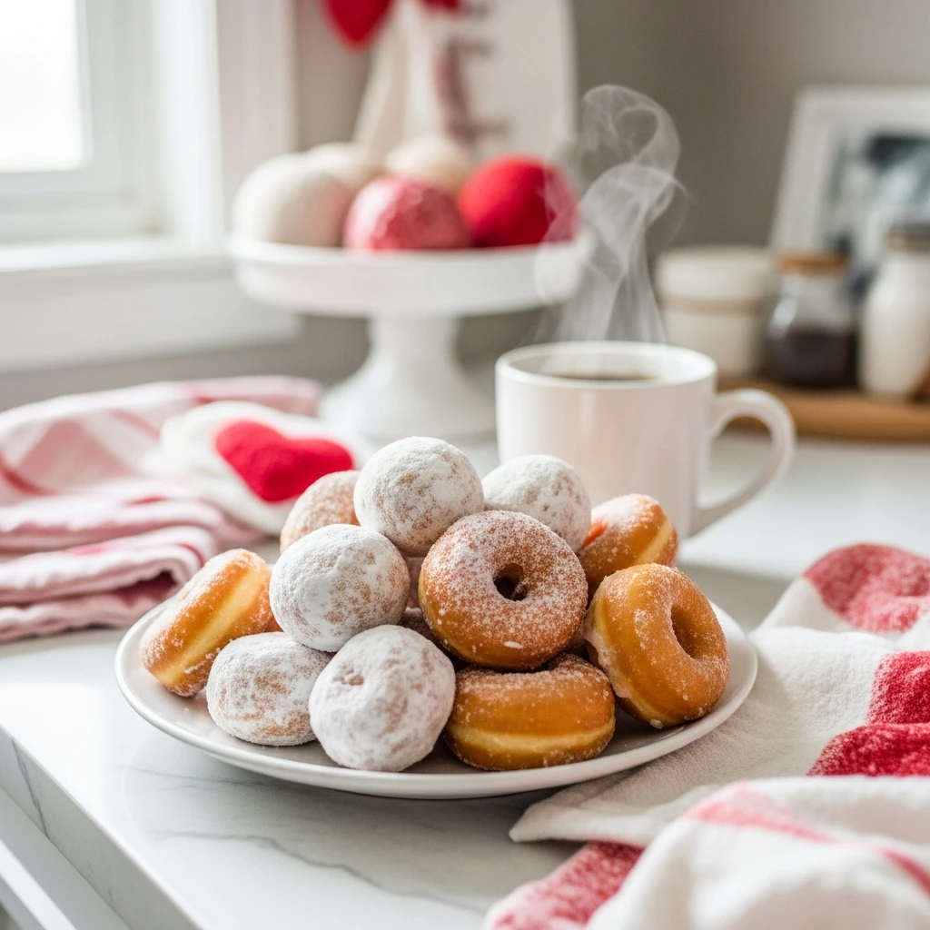 Mini Donut Pairing Plate - 50 Simple, Budget-Friendly Valentine Coffee Bar Ideas for a Cozy Home