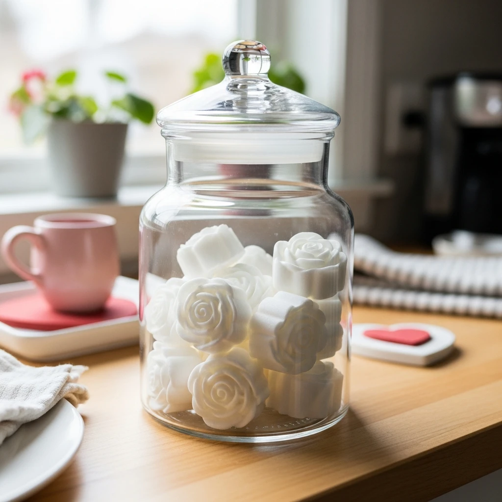 Rose-Shaped Sugar Cubes - 50 Simple, Budget-Friendly Valentine Coffee Bar Ideas for a Cozy Home