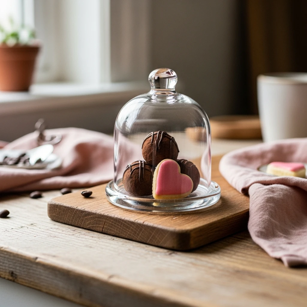 Mini Dessert Cloche - 50 Simple, Budget-Friendly Valentine Coffee Bar Ideas for a Cozy Home