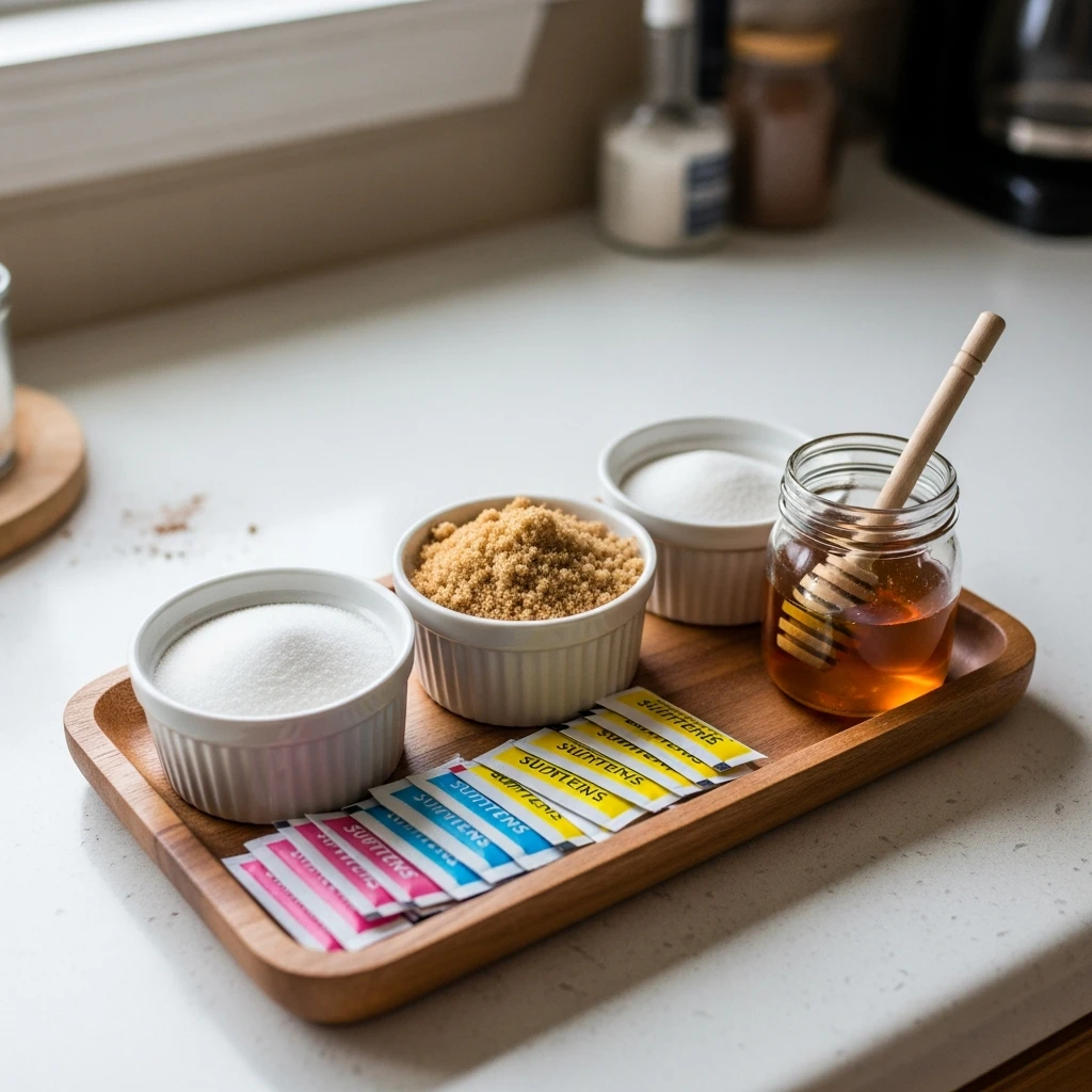 Sweetener Flight Tray - 50 Simple, Budget-Friendly Valentine Coffee Bar Ideas for a Cozy Home