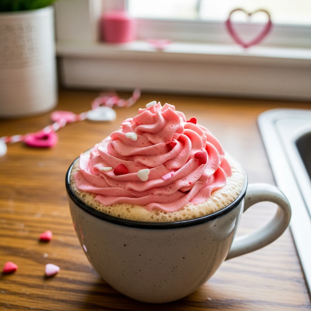 Pink Whipped Cream Topper - 50 Simple, Budget-Friendly Valentine Coffee Bar Ideas for a Cozy Home