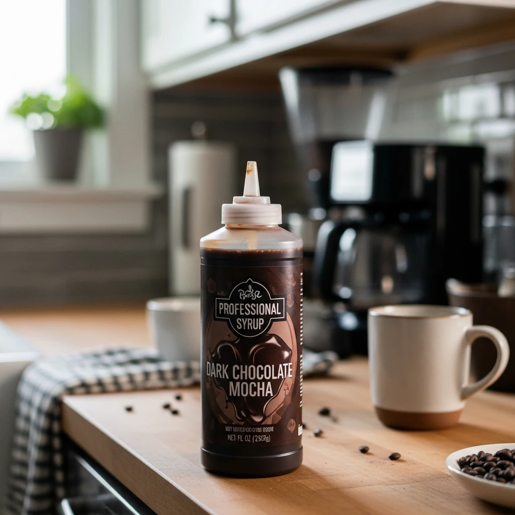 Chocolate Drizzle Bottle - 50 Simple, Budget-Friendly Valentine Coffee Bar Ideas for a Cozy Home