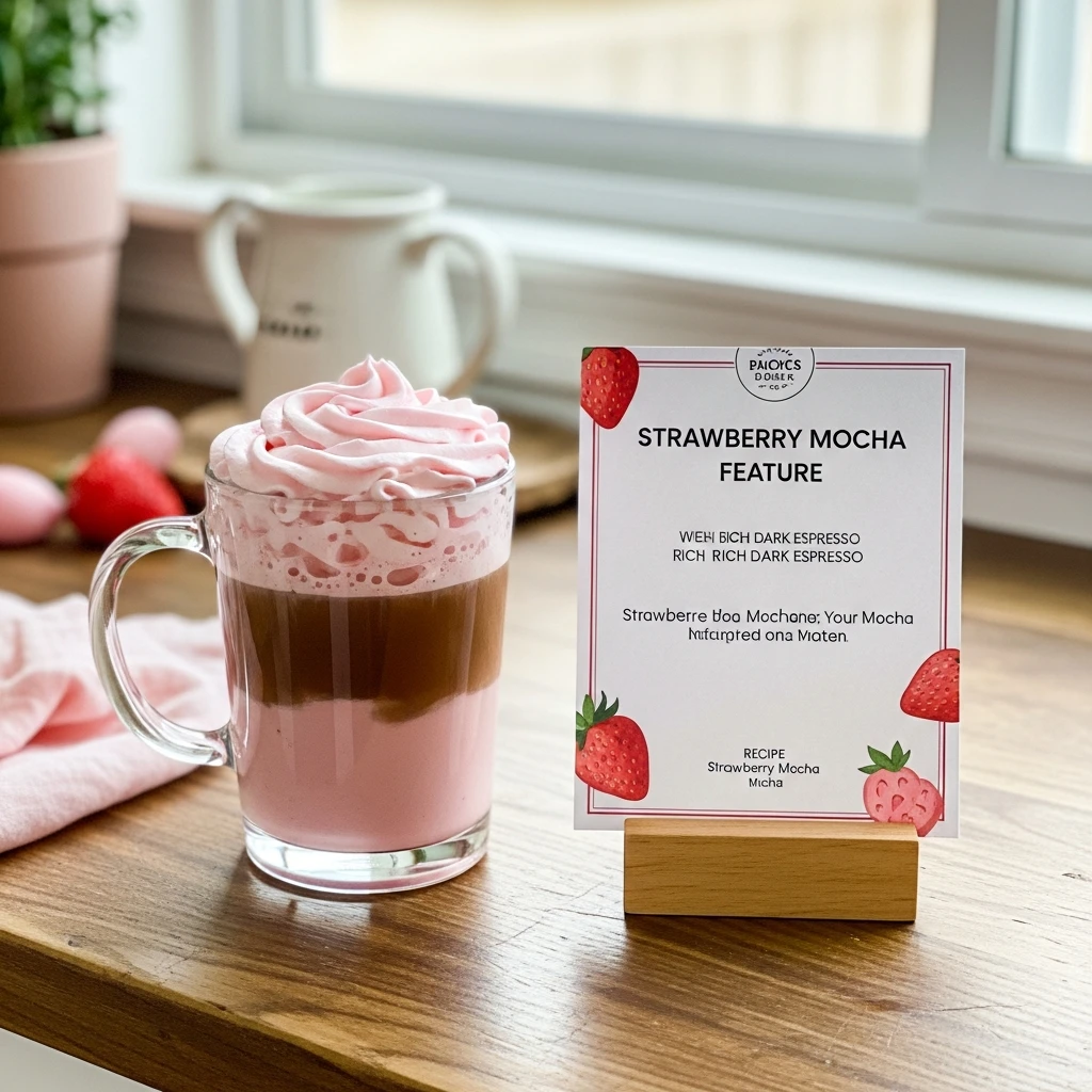 Strawberry Mocha Feature - 50 Simple, Budget-Friendly Valentine Coffee Bar Ideas for a Cozy Home