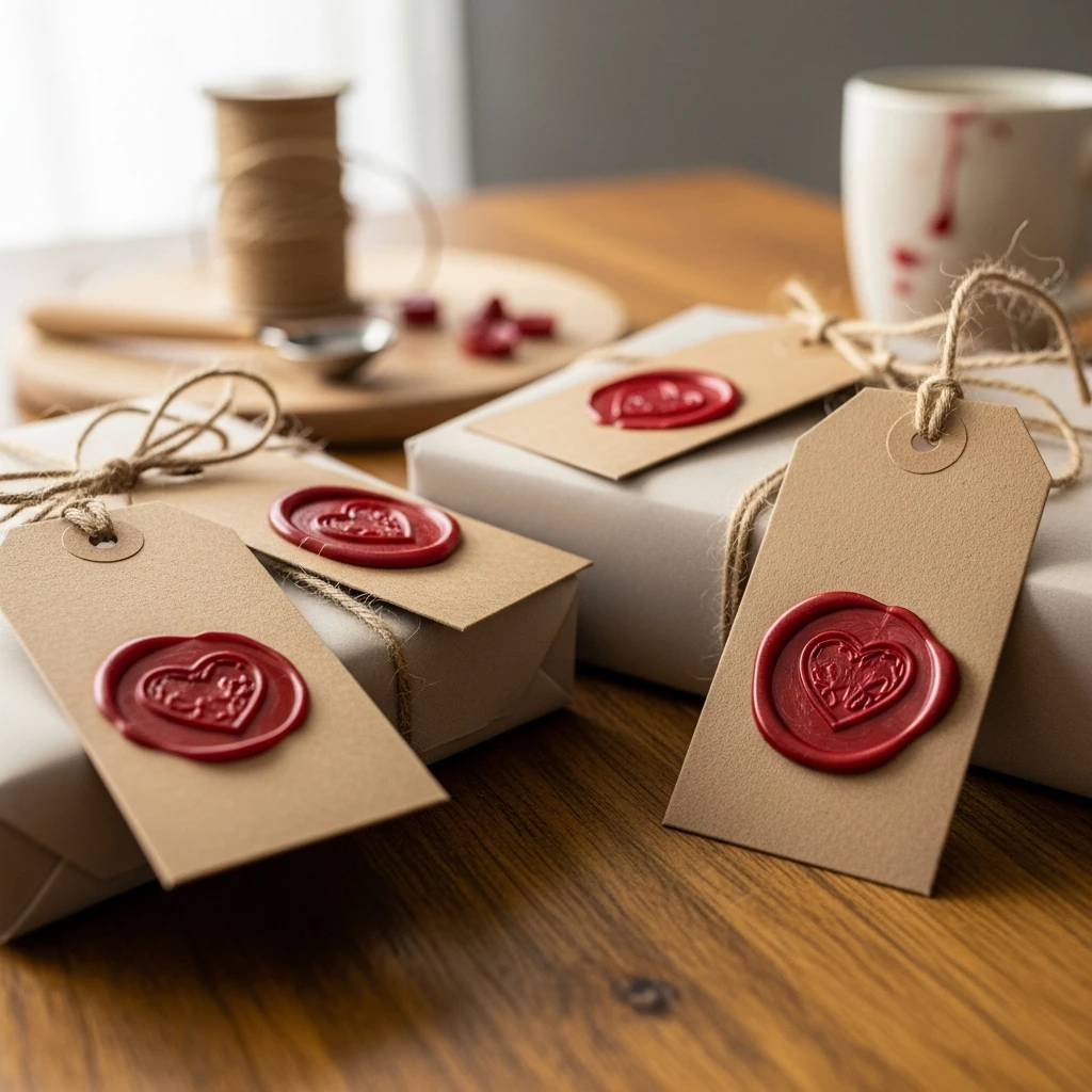 Wax Sealed Gift Tags - 50 Beautiful Valentine Crafts for Adults: Budget DIY Ideas