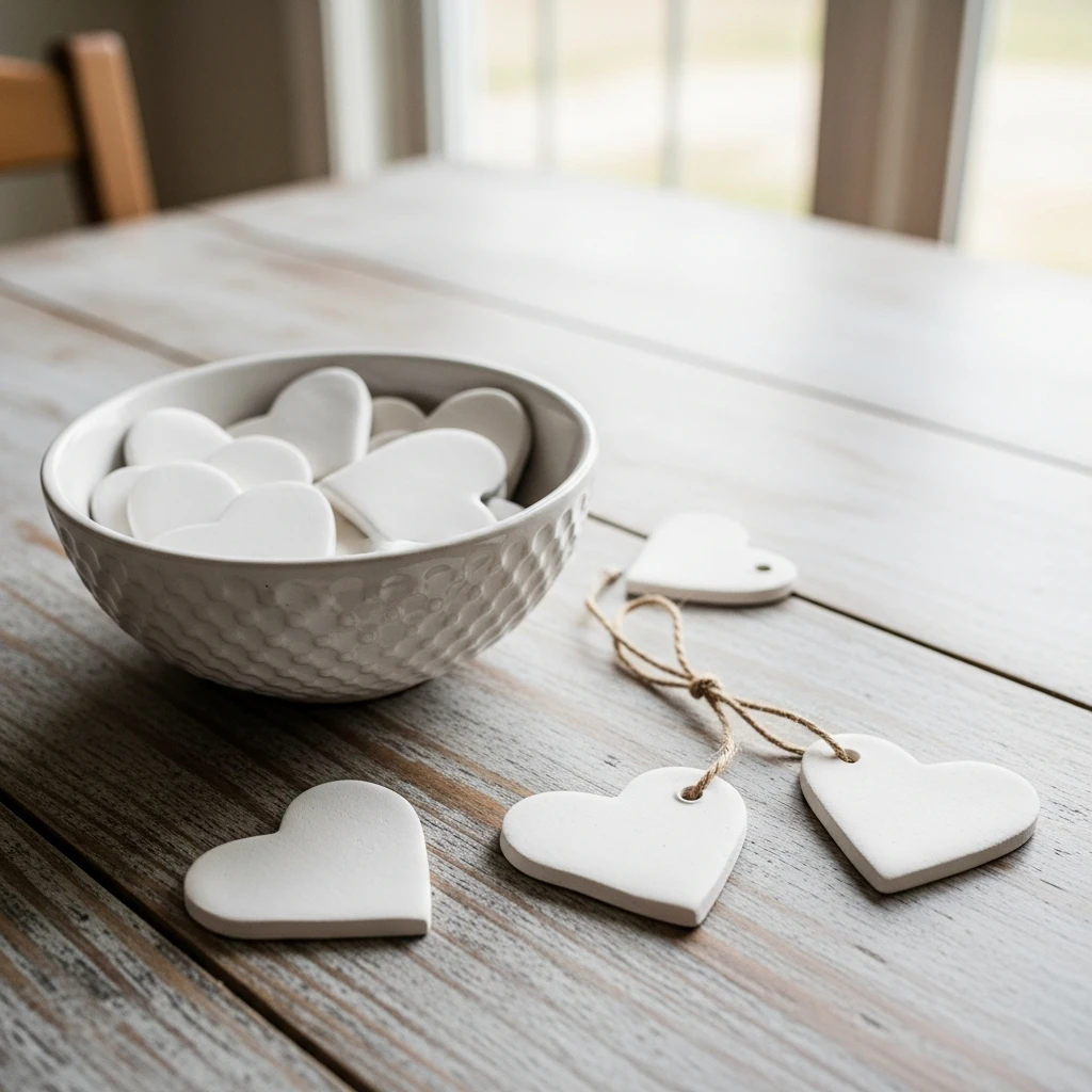 Painted Clay Hearts - 50 Beautiful Valentine Crafts for Adults: Budget DIY Ideas
