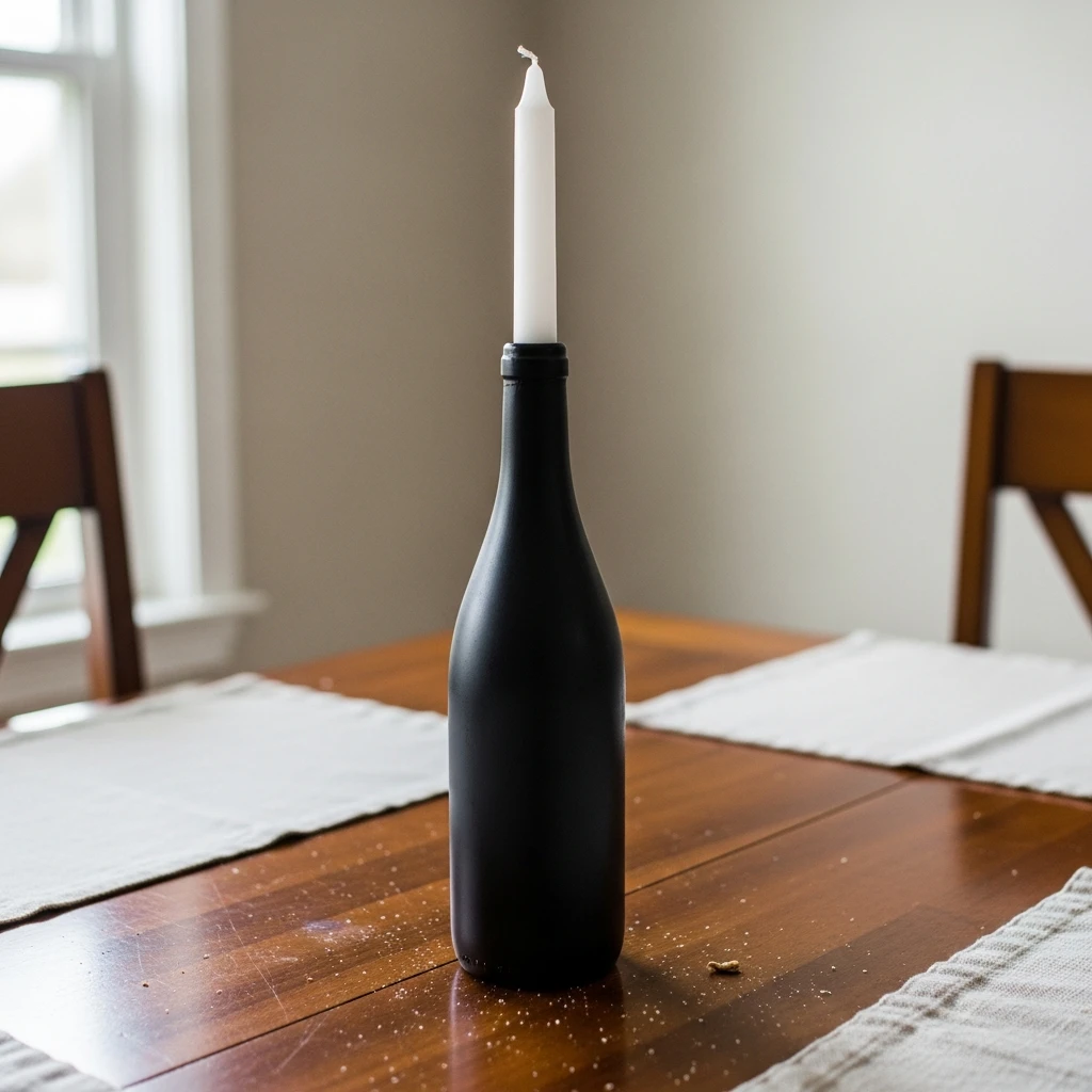 Wine Bottle Candle Holder - 50 Beautiful Valentine Crafts for Adults: Budget DIY Ideas