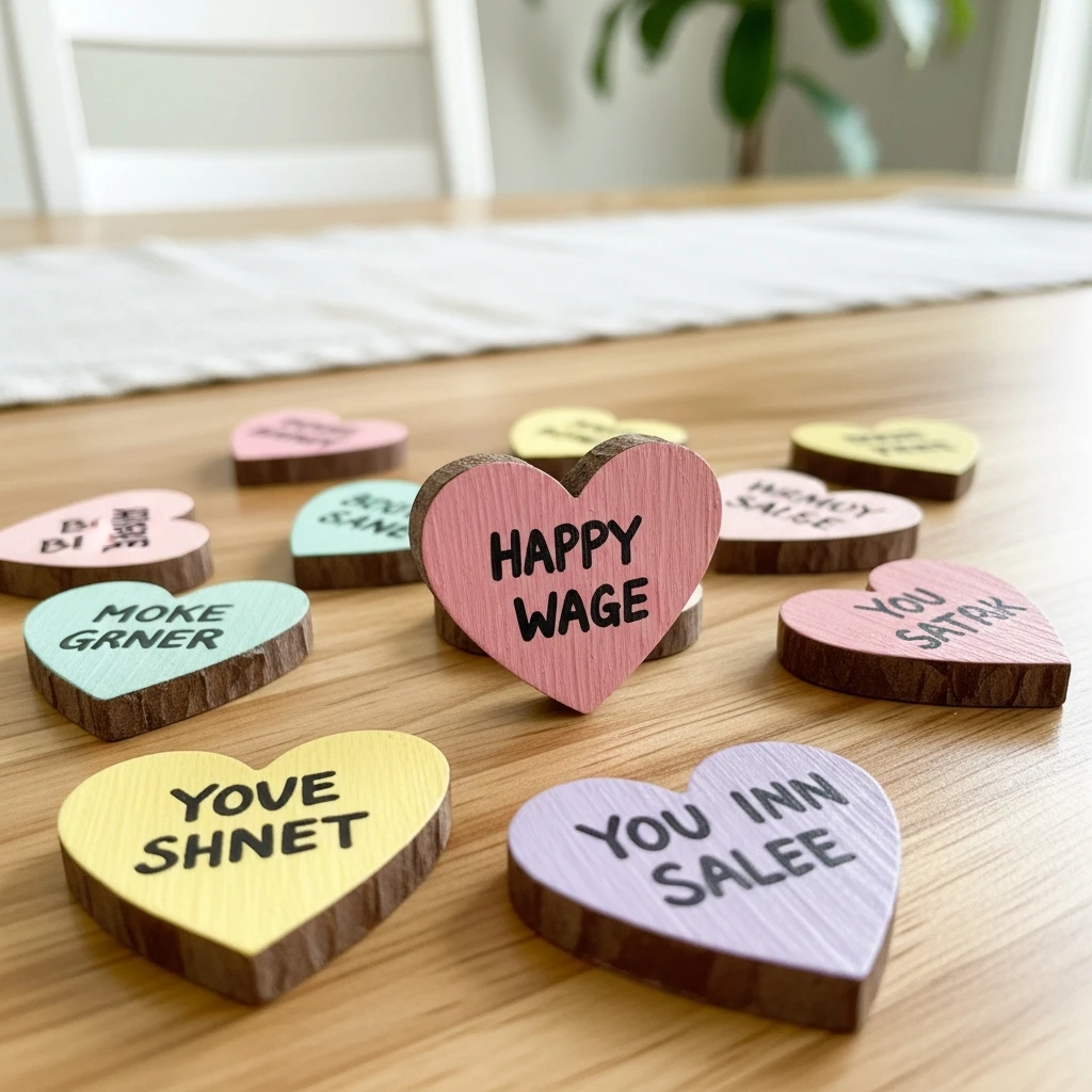 DIY 'Conversation Hearts' - 50 Beautiful Valentine Crafts for Adults: Budget DIY Ideas