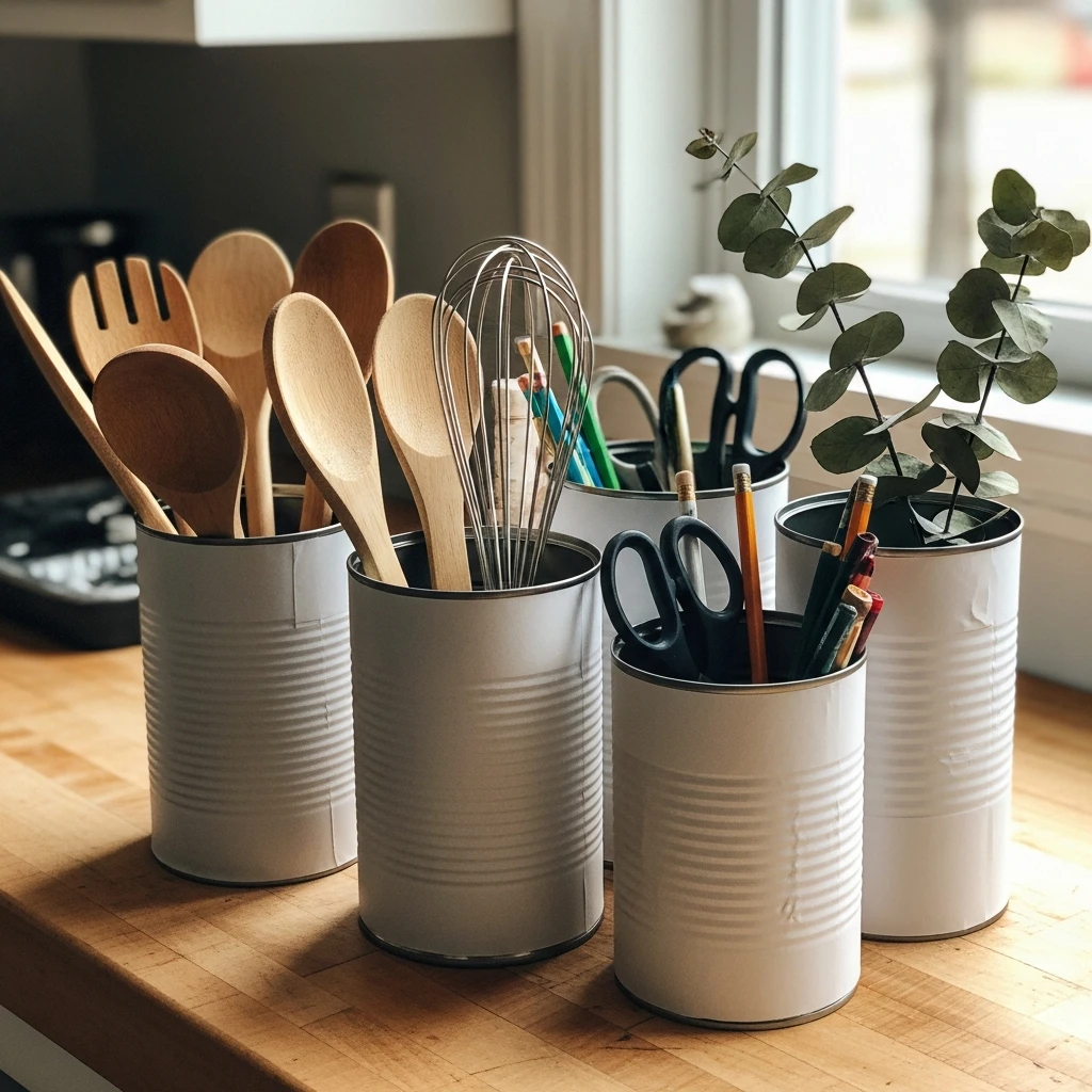 Upcycled Tin Can Holders - 50 Beautiful Valentine Crafts for Adults: Budget DIY Ideas