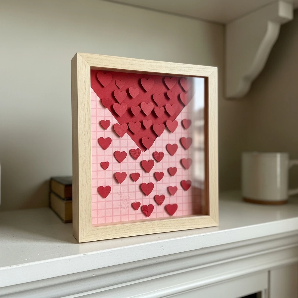 Easy Heart Shadow Box - 50 Beautiful Valentine Crafts for Adults: Budget DIY Ideas