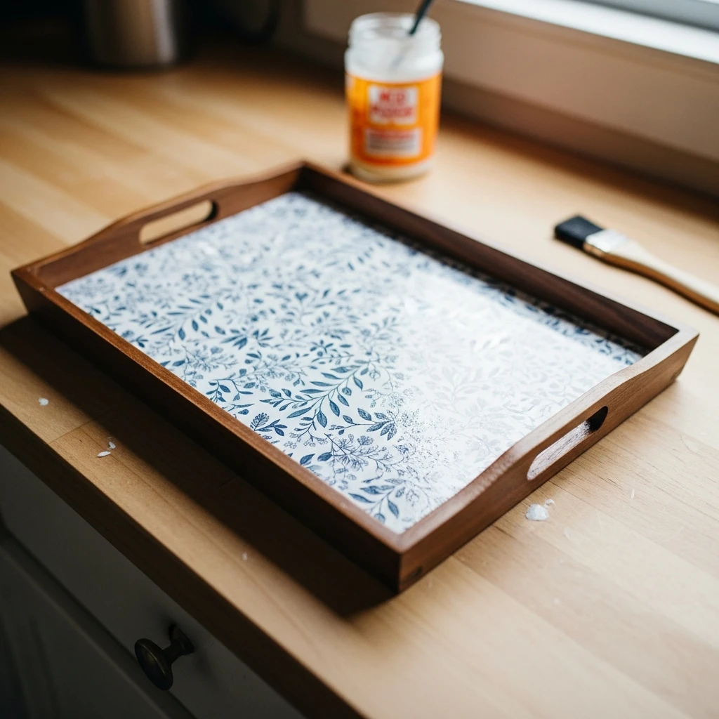 Simple Decoupaged Tray - 50 Beautiful Valentine Crafts for Adults: Budget DIY Ideas