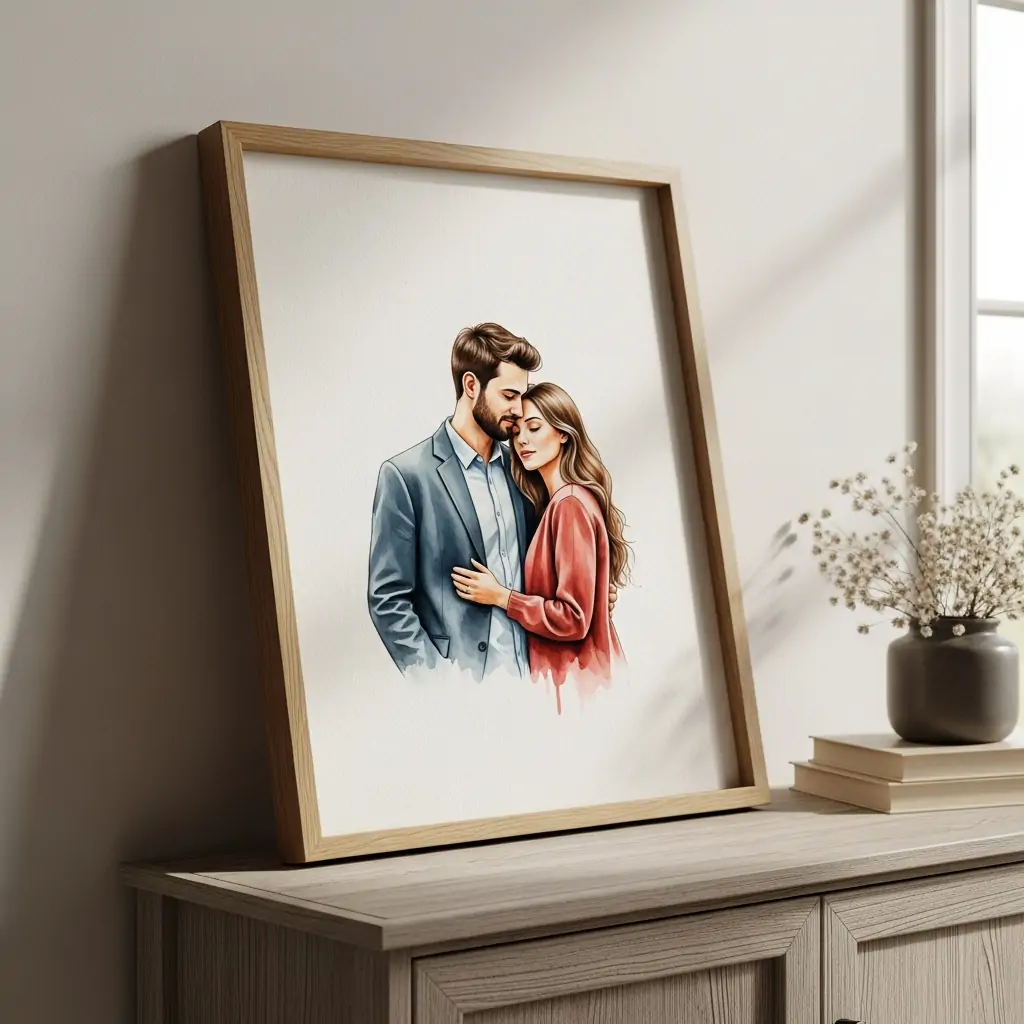 Custom Couple Illustration - 50 Valentine’s Day Gifts for Girlfriend
