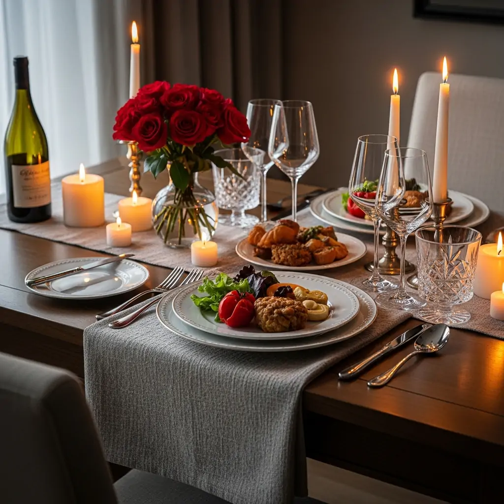 Candlelit Dinner at Home - 50 Valentine’s Day Gifts for Girlfriend