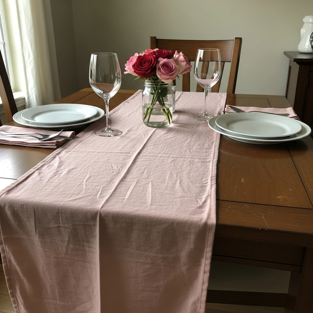 Simple Table Runner - 50 Budget-Friendly & Beautiful Valentines Day Decorations for a Cozy Home