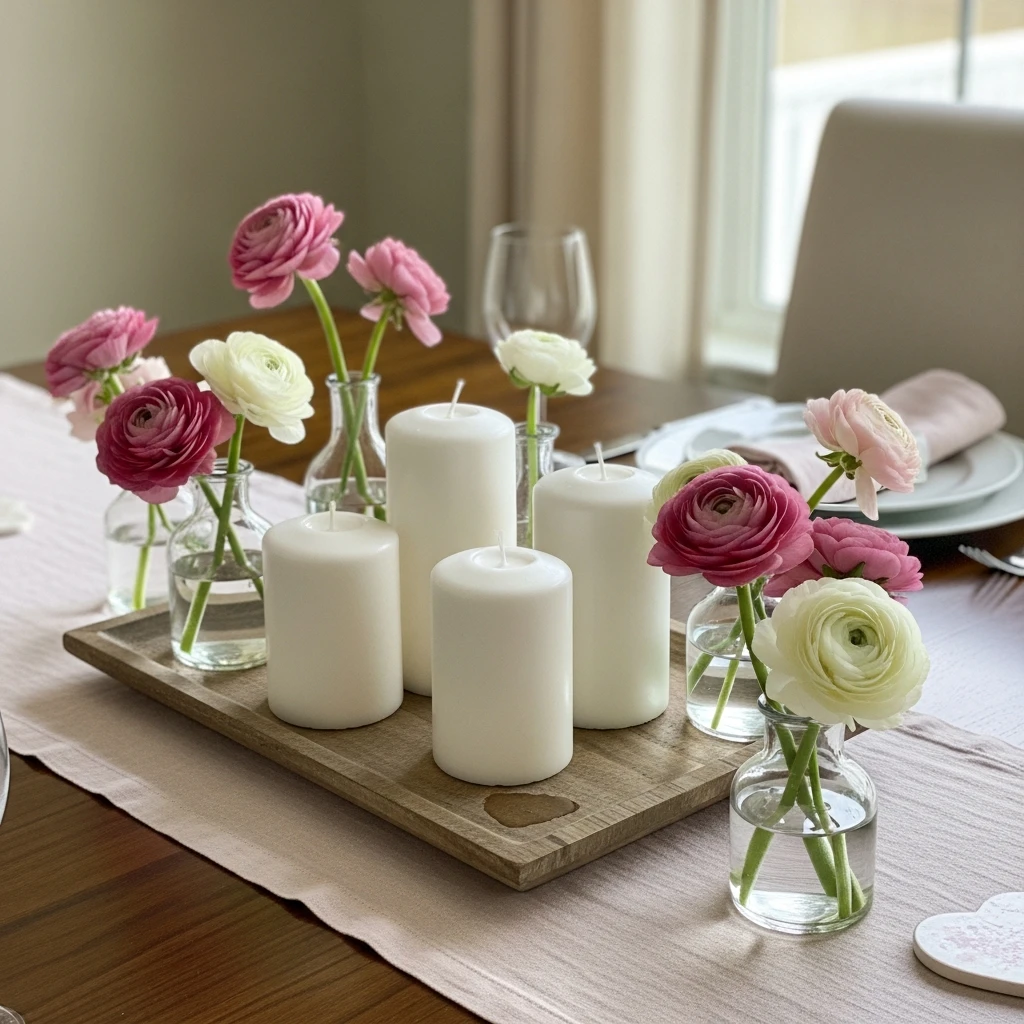 Low Centerpiece Focus - 50 Budget-Friendly & Beautiful Valentines Day Decorations for a Cozy Home