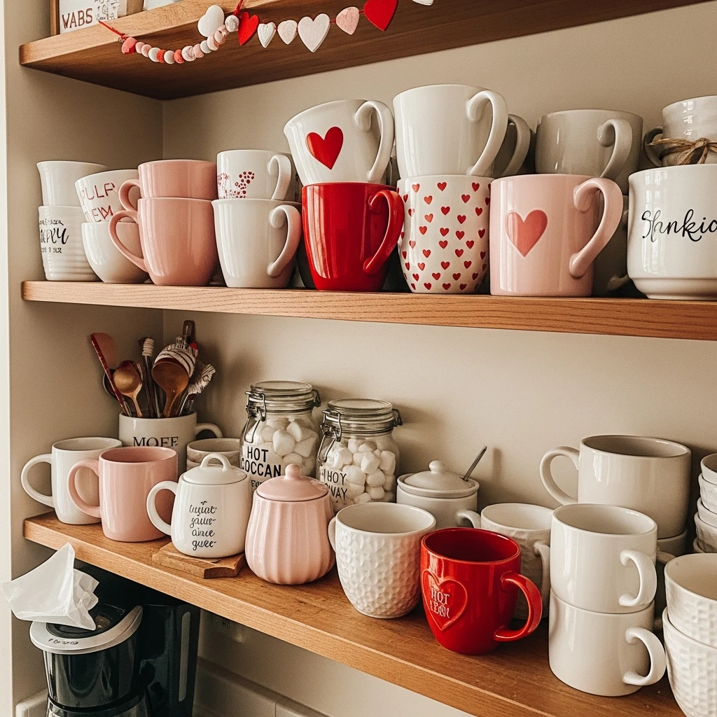 Cozy Mug Collection - 50 Budget-Friendly & Beautiful Valentines Day Decorations for a Cozy Home