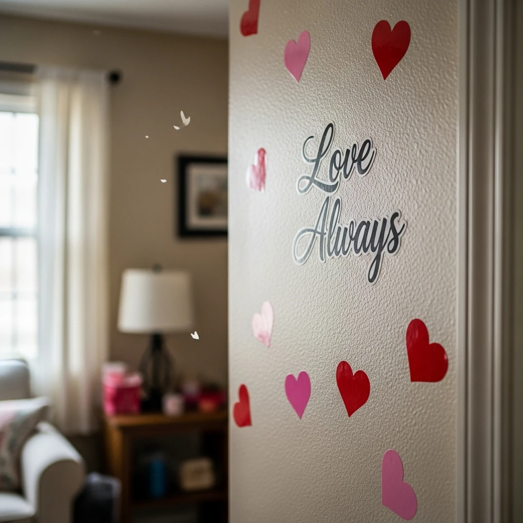 Peel-and-Stick Wall Decals - 50 Budget-Friendly & Beautiful Valentines Day Decorations for a Cozy Home