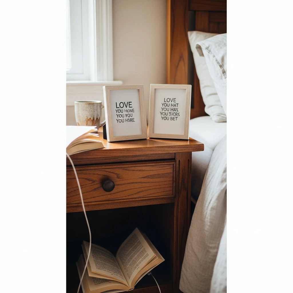 Nightstand Love Quotes - 50 Budget-Friendly & Beautiful Valentines Day Decorations for a Cozy Home