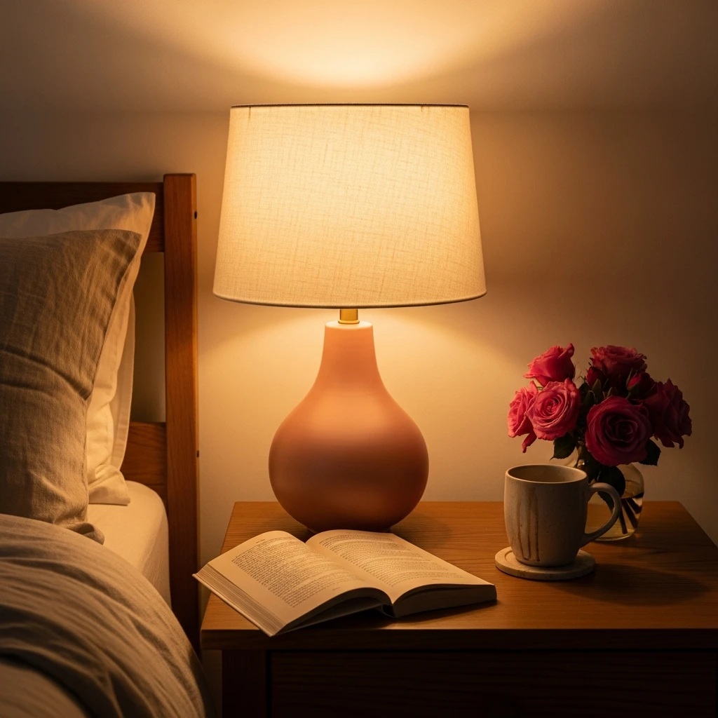 Warm Bedside Lighting - 50 Budget-Friendly & Beautiful Valentines Day Decorations for a Cozy Home