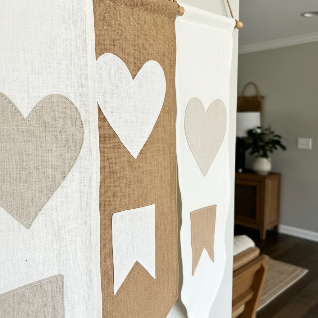 Elevated Fabric Banners - 50 Budget-Friendly & Beautiful Valentines Day Decorations for a Cozy Home