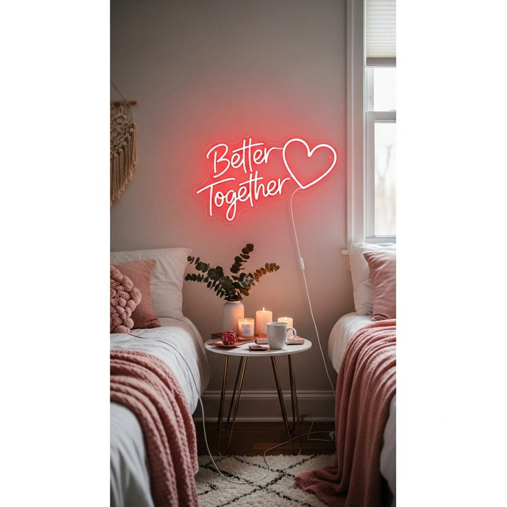 Trendy Neon Love - 50 Budget-Friendly & Beautiful Valentines Day Decorations for a Cozy Home