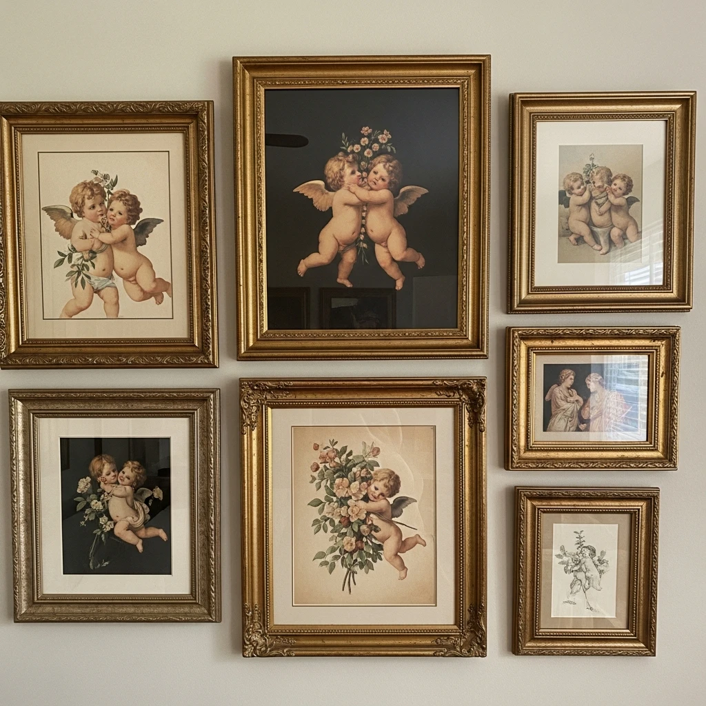Vintage Cherub Wall - 50 Simple & Cozy Valentines Day Wall Decor Ideas for a Beautiful Home