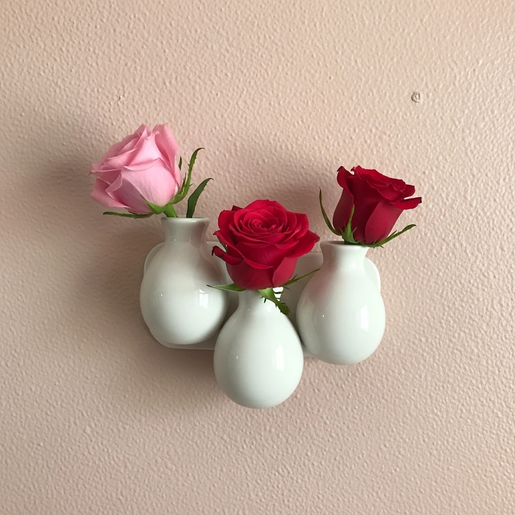 Fresh Wall Bud Vases - 50 Simple & Cozy Valentines Day Wall Decor Ideas for a Beautiful Home