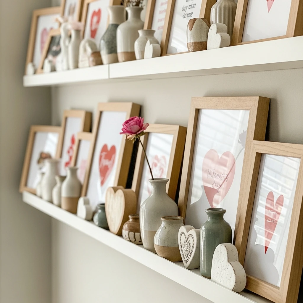 Quick Picture Ledge Styling - 50 Simple & Cozy Valentines Day Wall Decor Ideas for a Beautiful Home