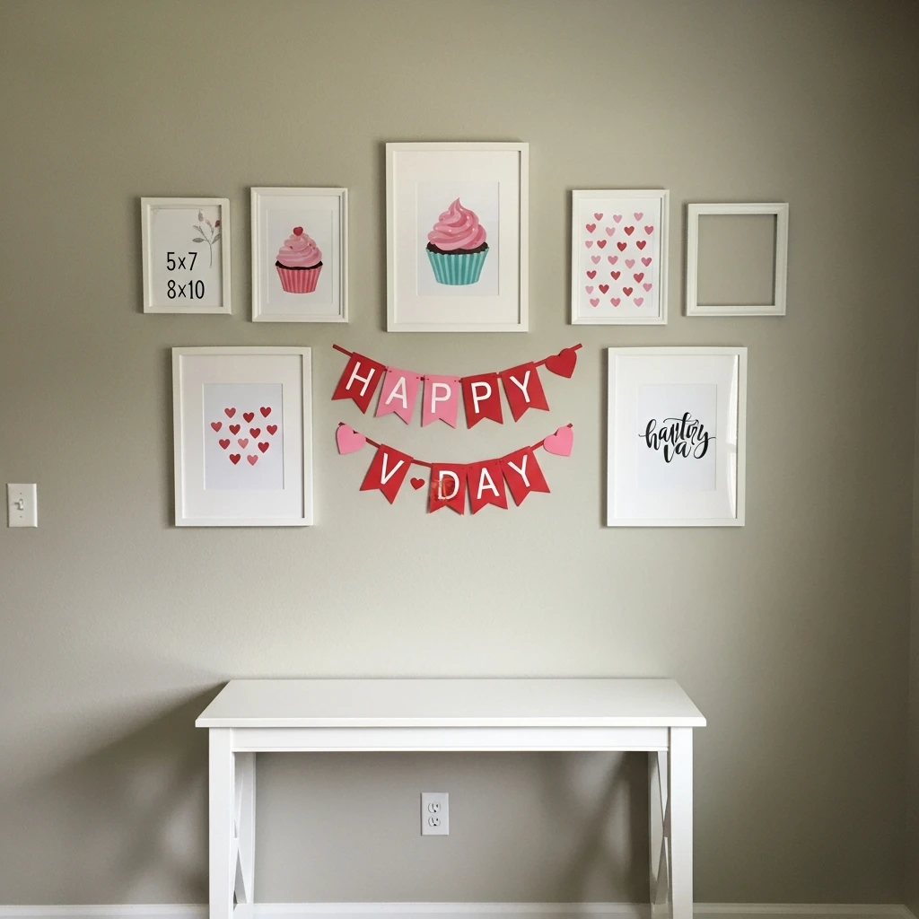 Dessert Bar Photo Wall - 50 Simple & Cozy Valentines Day Wall Decor Ideas for a Beautiful Home