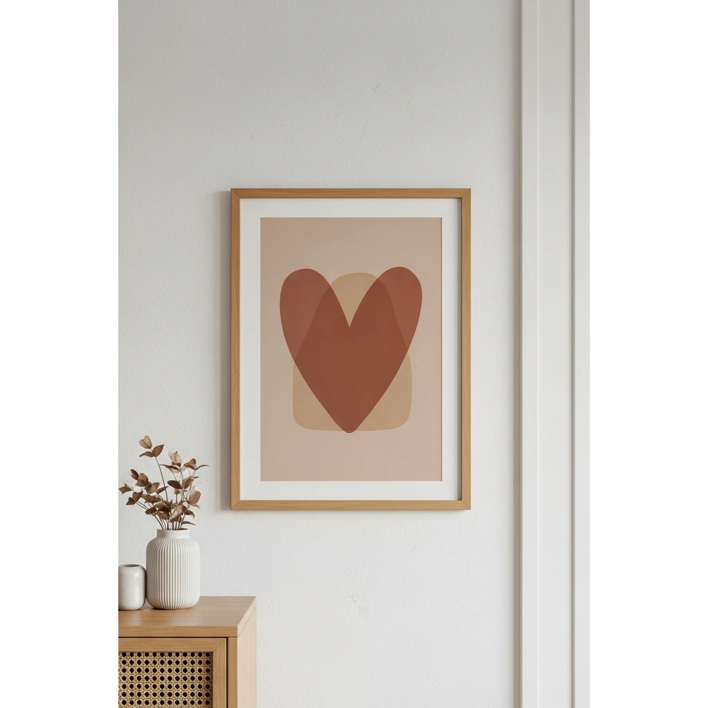 Subtle Abstract Heart - 50 Simple & Cozy Valentines Day Wall Decor Ideas for a Beautiful Home