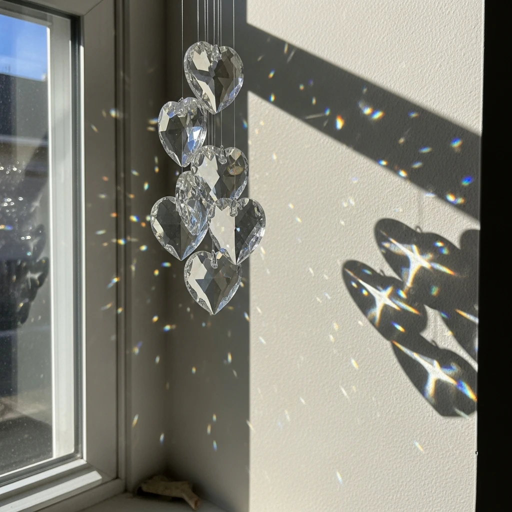 Sparkling Window Ornaments - 50 Simple & Cozy Valentines Day Wall Decor Ideas for a Beautiful Home