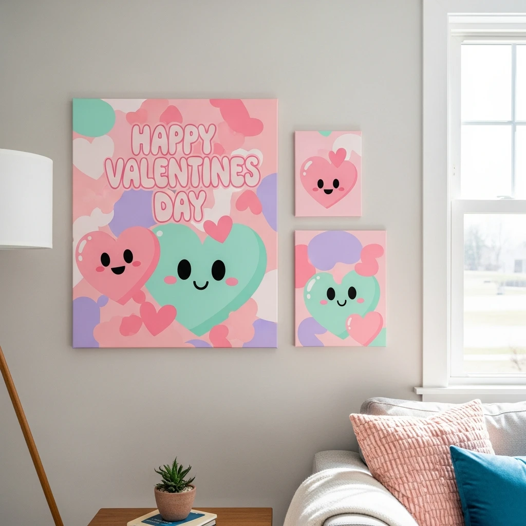 Bright Candy-Color Art - 50 Simple & Cozy Valentines Day Wall Decor Ideas for a Beautiful Home