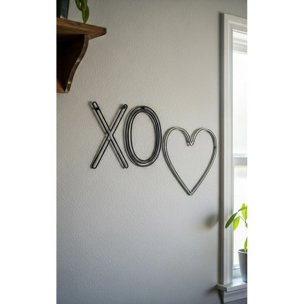Modern Metal “XO” - 50 Simple & Cozy Valentines Day Wall Decor Ideas for a Beautiful Home