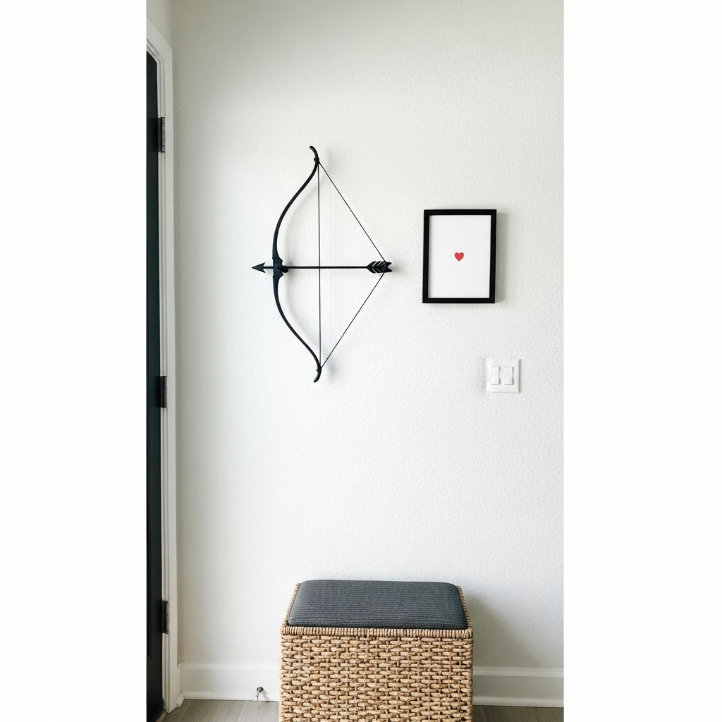 Minimalist Bow and Arrow - 50 Simple & Cozy Valentines Day Wall Decor Ideas for a Beautiful Home