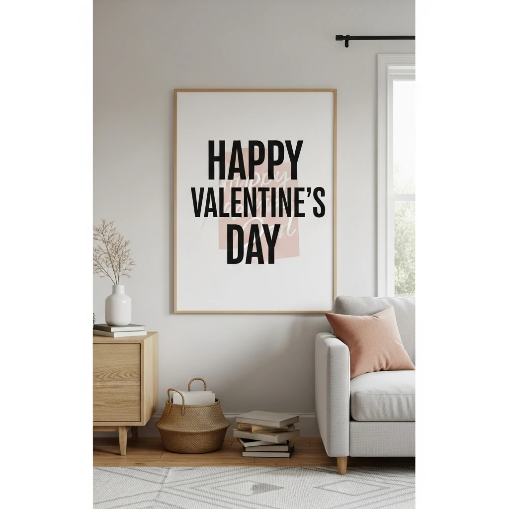 Bold Valentine Poster - 50 Simple & Cozy Valentines Day Wall Decor Ideas for a Beautiful Home