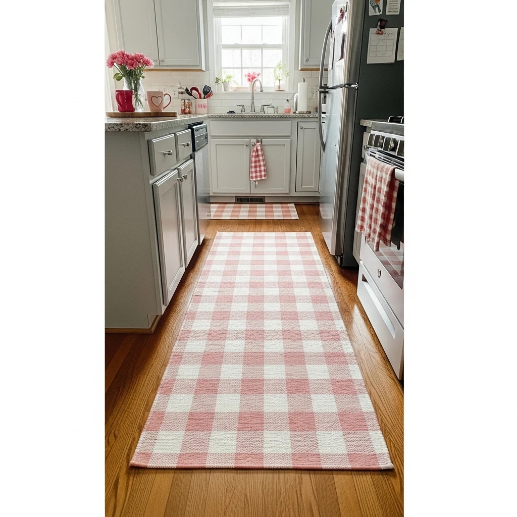 Cozy Island Runner - 50 Beautiful & Budget-Friendly Valentine's Kitchen Decor Ideas