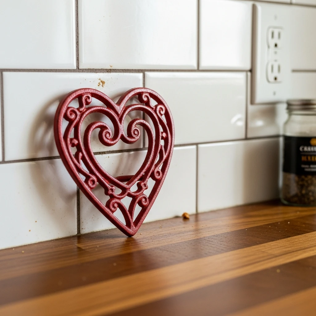 Display a Heart Trivet - 50 Beautiful & Budget-Friendly Valentine's Kitchen Decor Ideas