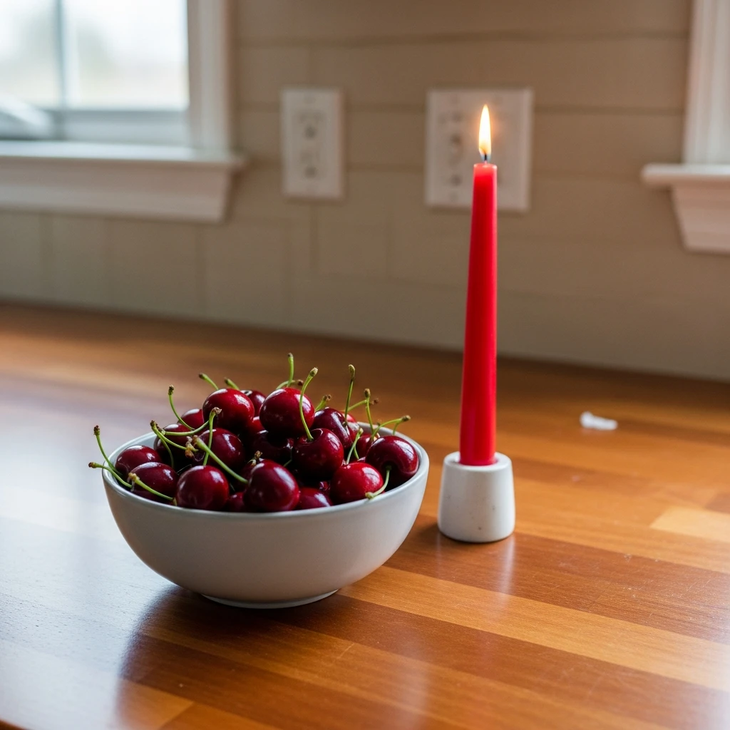 Cherry Countertop Styling - 50 Beautiful & Budget-Friendly Valentine's Kitchen Decor Ideas