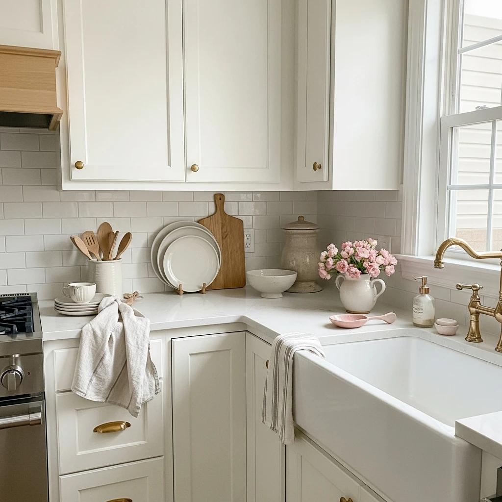 Elevated Neutral Palette - 50 Beautiful & Budget-Friendly Valentine's Kitchen Decor Ideas