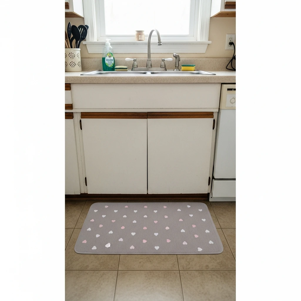 Themed Kitchen Mat - 50 Beautiful & Budget-Friendly Valentine's Kitchen Decor Ideas